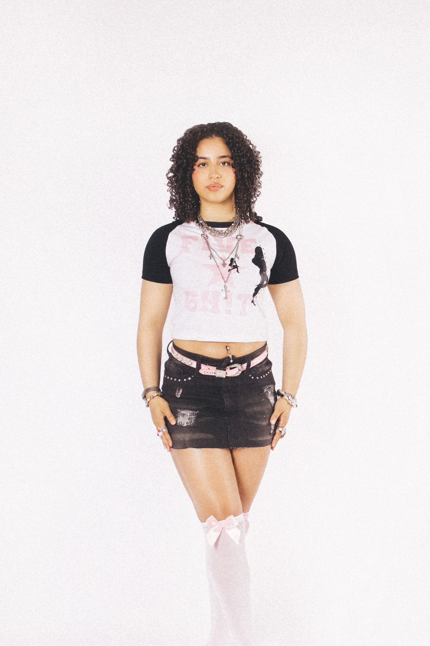 White Five Star Baby Tee