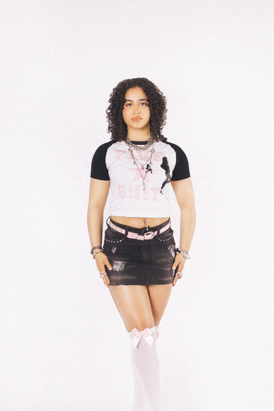 White Five Star Baby Tee